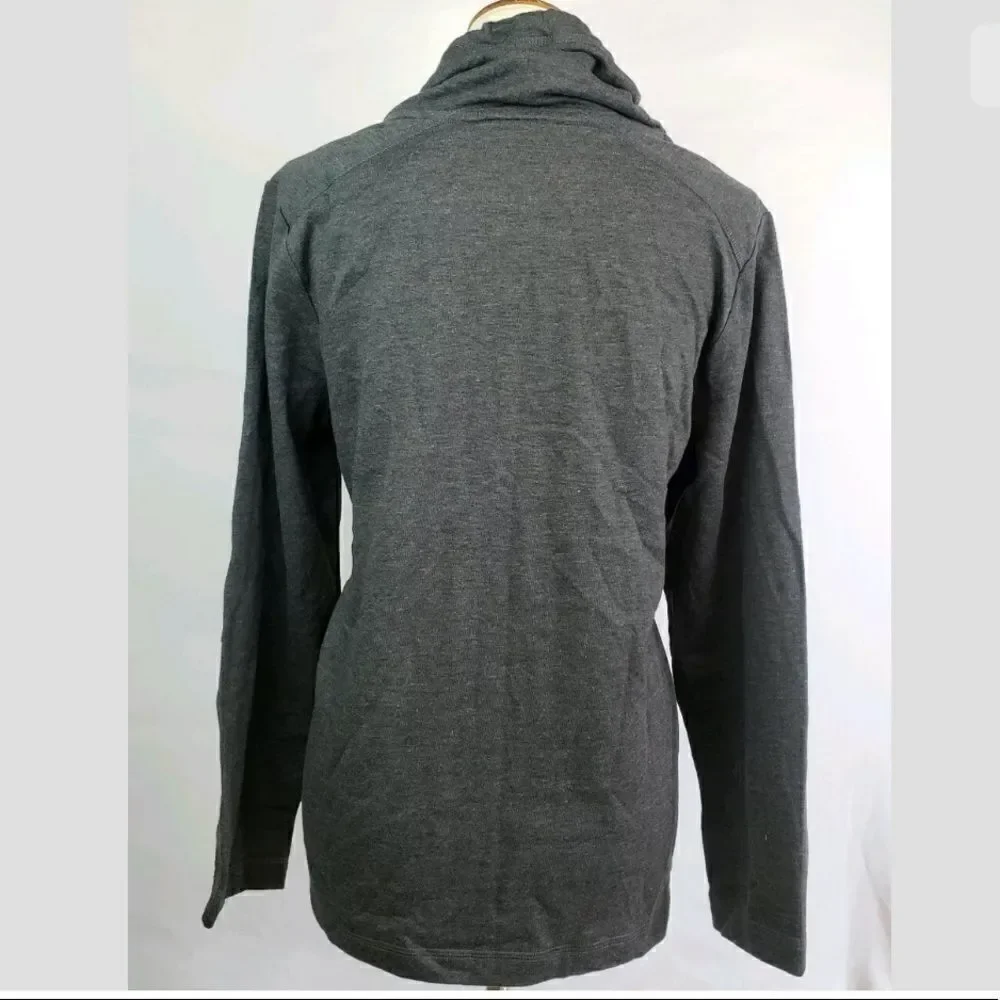 Karen Scott Women Plus Size Funnel Neck Top Gray - Picture 3 of 4